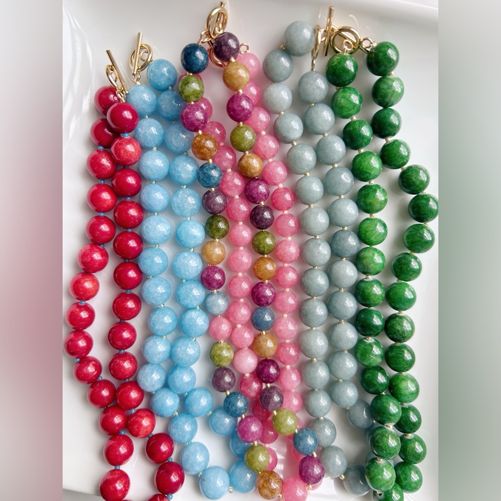 Chunky Beaded Gemstone Necklace
